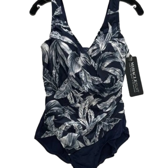 NEW MIRACLESUIT Women's Swimsuit One Piece Oceanus Plus Size 16W Blue - Picture 1 of 6